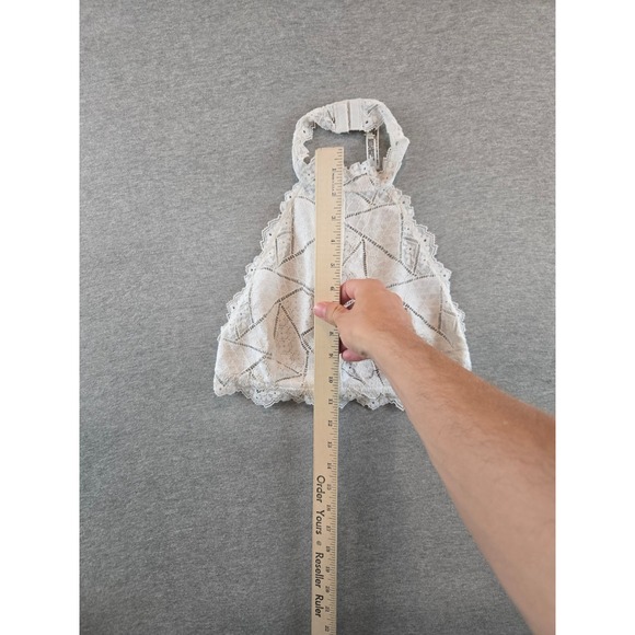 Free People Intimately Lace Halter Top Size Small White Moonstruck Longline - Picture 8 of 10